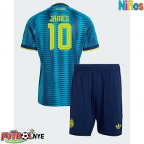 Camiseta Colombia James Rodriguez #10 Visitante Equipación para niños Mundial 2026 manga corta (+ pantalones cortos)
